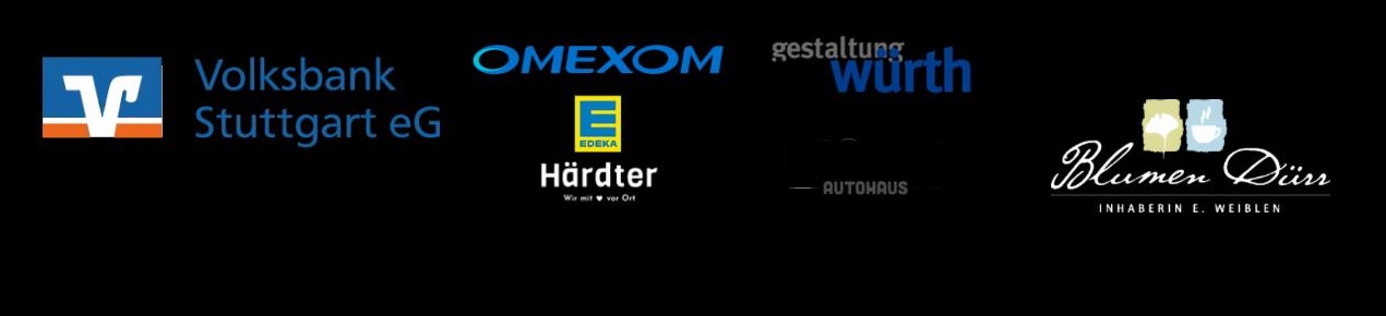 Sponsoren des Sonnendeck Festivals: Volksbank Stuttgart eG, OMEXOM, EDEKA Härdter, gestaltung Würth, Blumen Dürr